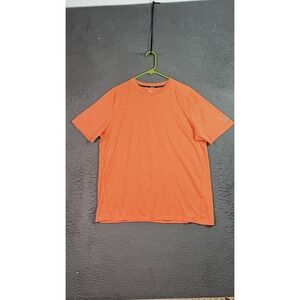 Russell Shirt Mens Large Orange Striped DriPower 360 Performance Athletic Tee‎